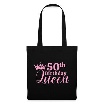 50. Geburtstag - Stoffbeutel - Schwarz - Vorne