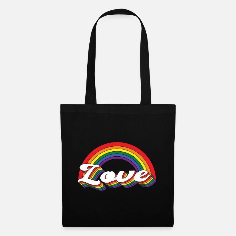 Love Rainbow - Stoffbeutel - Schwarz