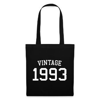 Millésime 1993 - 30 ans, cadeau 30e anniversaire - Sac en tissu - noir - Devant