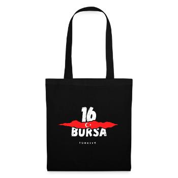 16 Bursa Türkei Türkiye - Stoffbeutel - Schwarz - Vorne