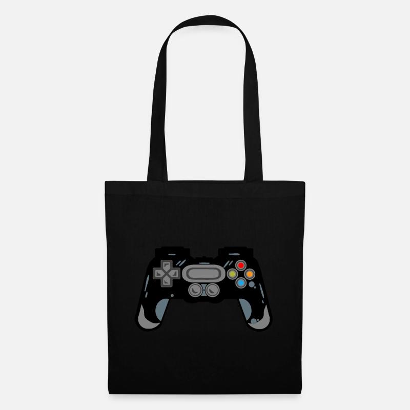 Retro Controller Silhouette - Stoffbeutel - Schwarz