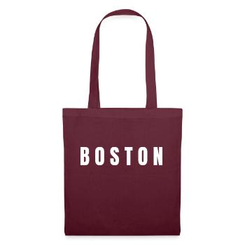 BOSTON, Boston Städtereise verheiratet, Boston Jungenname - Stoffbeutel - Burgunderrot - Vorne
