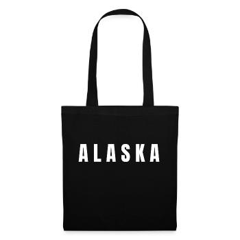 A L A S K A, USA City Alaska avec texte blanc. - Sac en tissu - noir - Devant