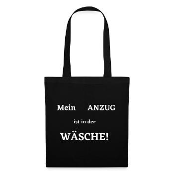 Anzug in der Wäsche - Stoffbeutel - Schwarz - Vorne