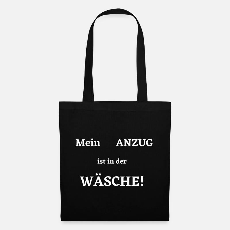 Anzug in der Wäsche - Stoffbeutel - Schwarz