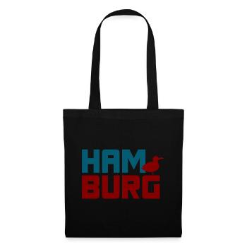 Hamburg Fan Möwe Quote Hansestadt Nordsee - Stoffbeutel - Schwarz - Vorne