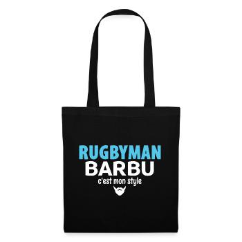 RUGBYMAN BARBU - Style de Rugby Authentique - Sac en tissu - noir - Devant