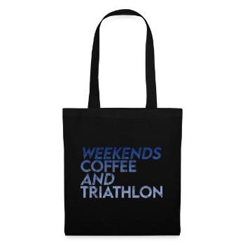 Weekends Coffee And Triathlon 3 - Stoffbeutel - Schwarz - Vorne