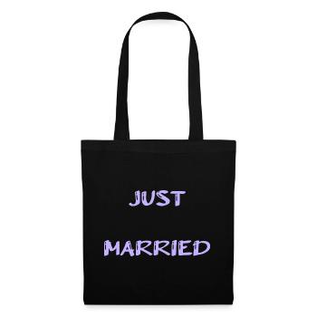 JUST MARRIED. bachelorette party. LOVE. SAINT VALENTINE. COUPLE. - Tote Bag - black - Front