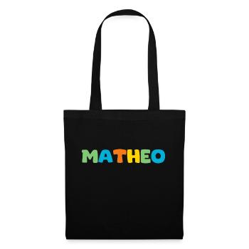 Name - Matheo - Stoffbeutel - Schwarz - Vorne