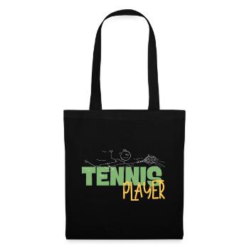 Tennis Player Stickman Tee Art - Tote Bag - black - Front