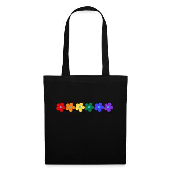 Floral Design Rainbow Flag, For Everyone - Tote Bag - black - Front