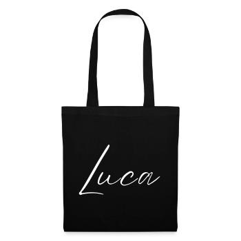 T-shirt Luca Name cadeau pour hommes - Sac en tissu - noir - Devant