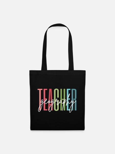 Geography Teacher Schule Danke Geschenk - Stoffbeutel - Schwarz
