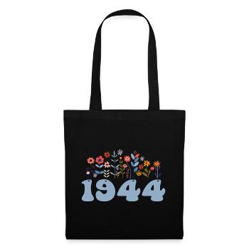 1944 Blumenmuster 1944 Blumen-thema Blumen 1944 - Stoffbeutel - Schwarz - Vorne