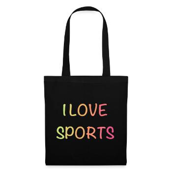 I Love Sports – Colorful Gradient Font - Tote Bag - black - Front