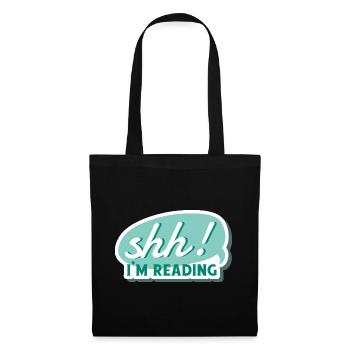 Chut ! Je lis - Silence, je lis - Livre, Livres - Sac en tissu - noir - Devant