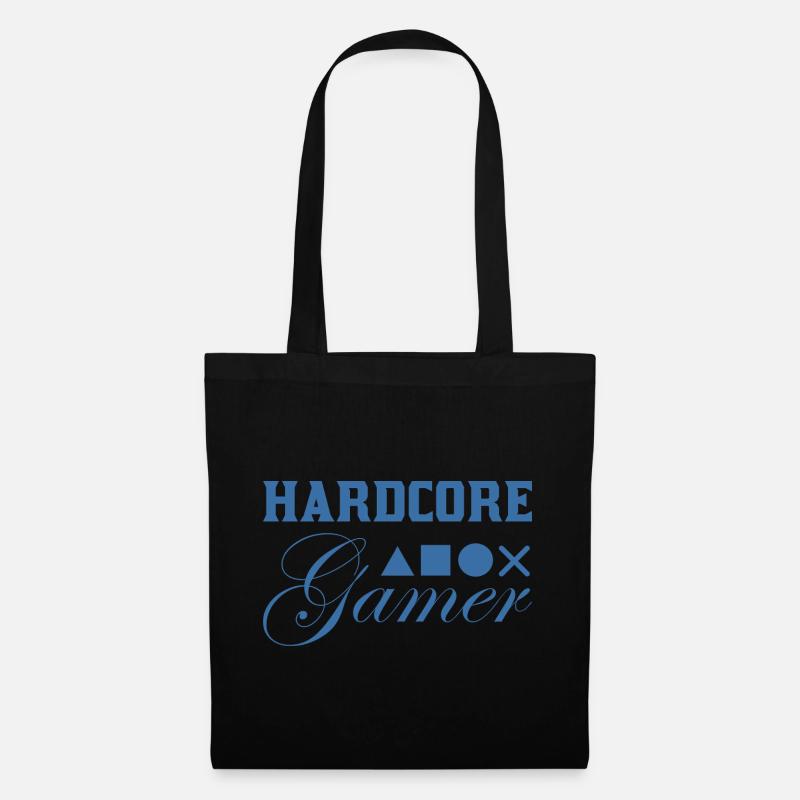 Hardcore Gamer Geometry Blue - Tote Bag - black