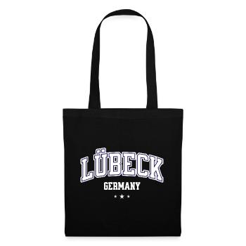 Lübeck, Allemagne, Collège Conception Motif de Ville Ancienne - Sac en tissu - noir - Devant