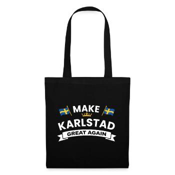 Karlstad Stor, encore une fois – drapeau et couronne - Sac en tissu - noir - Devant