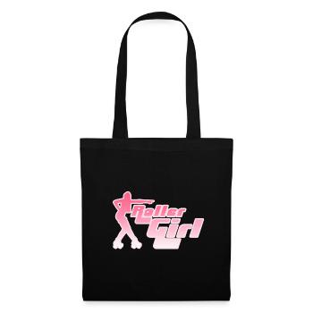 Neon Roller Girl Silhouette - Stoffbeutel - Schwarz - Vorne