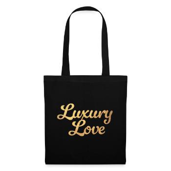 Luxury Love Liebe Gold exklusiv Glamour Luxus - Stoffbeutel - Schwarz - Vorne