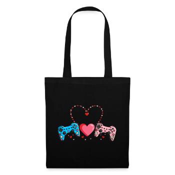 Retro Heart Valentine's Day Design Love - Tote Bag - black - Front