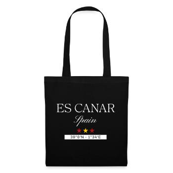 Es Canar Spanien Souvenir – Reise minimalistisch - Stoffbeutel - Schwarz - Vorne
