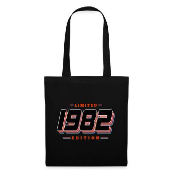 44. Geburtstag Limited Edition Jahrgang 1982 - Stoffbeutel - Schwarz - Vorne