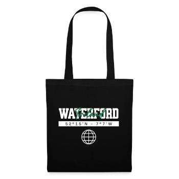 Waterford Irland Koordinaten Reise Souvenir - Stoffbeutel - Schwarz - Vorne