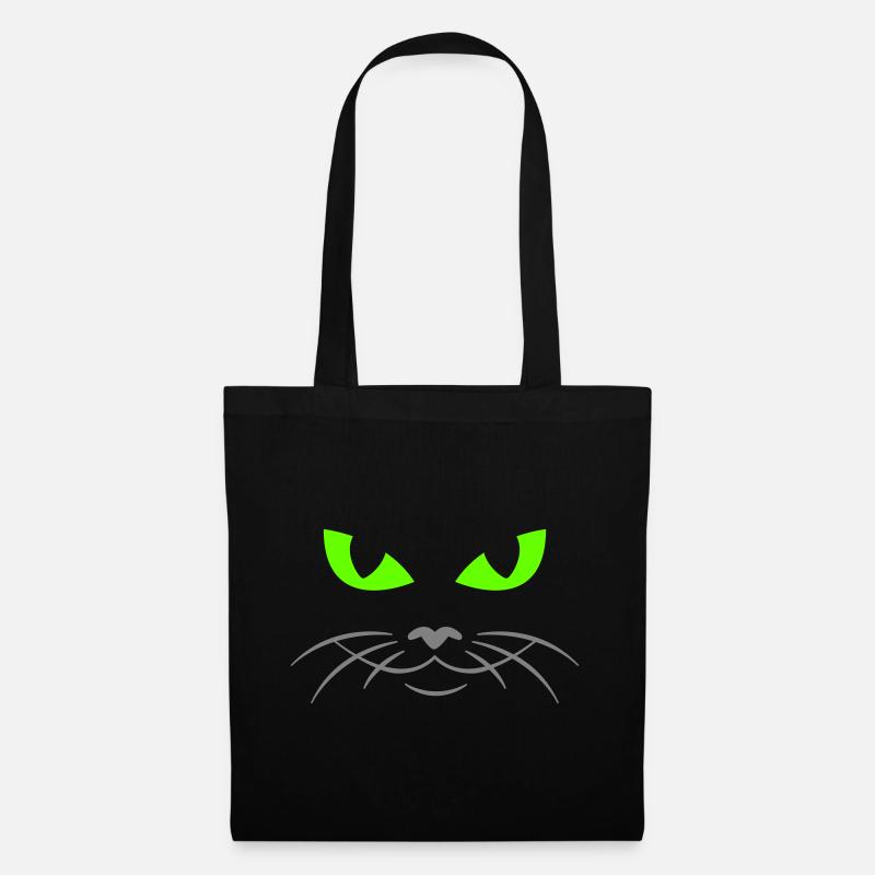 cat face - katzengesicht - Stoffbeutel - Schwarz