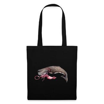 Avec cachalot calmars - cachalot - Cachalot - Sac en tissu - noir - Devant