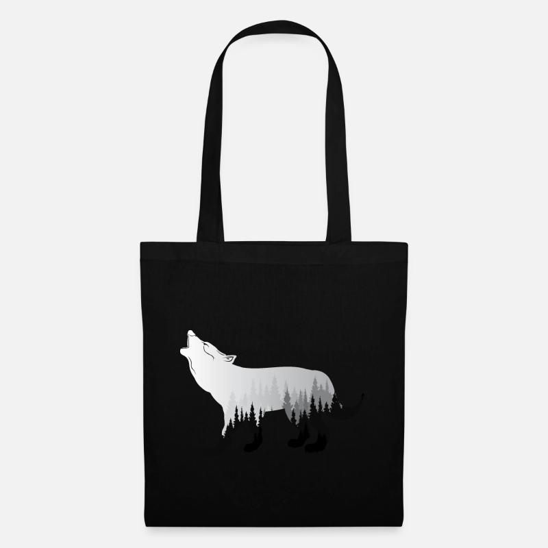 Wolf - Stoffbeutel - Schwarz