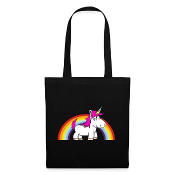 Einhor Rainbow Unicorn Rainbow - Sac en tissu - noir - Devant