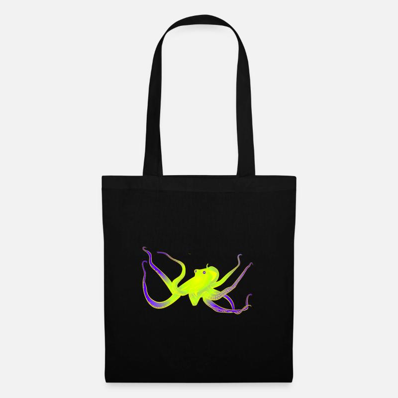 Octopus neon - Tote Bag - black