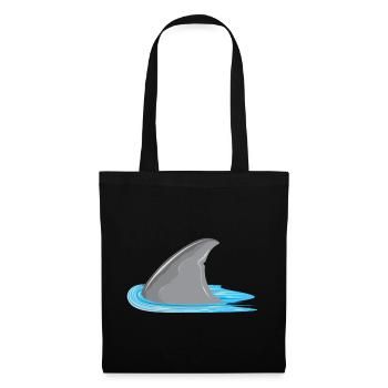 Shark in sight! Shark fin in the sea - Tote Bag - black - Front