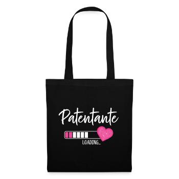 Patentante Loading Herz Patin Patenkind Mädchen - Stoffbeutel - Schwarz - Vorne