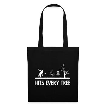 Discgolfer Hits every Tree Discgolf Disc Golf - Stoffbeutel - Schwarz - Vorne