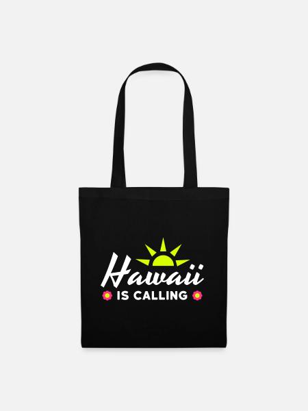 Hawaii is calling (sun, sun rays, flowers) - Tote Bag - black