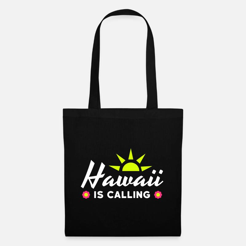 Hawaii is calling (Sonne, Sonnenstrahlen, Blüten) - Stoffbeutel - Schwarz