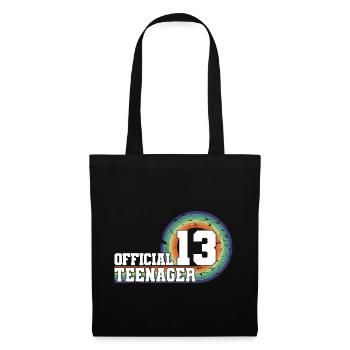 Adolescent officiel 13, cadeau cool 13e anniversaire - Sac en tissu - noir - Devant