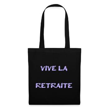 RETRAITE. RETRAITE. RETRAITEE. SENIOR. MAMIE. PAPY - Sac en tissu - noir - Devant