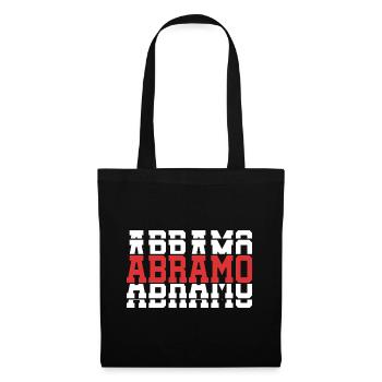 Abraham T-Shirt mit gestapeltem Text Geschenkidee - Stoffbeutel - Schwarz - Vorne