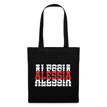 t-shirt Alessia t-shirt idée cadeau texte empilé - Sac en tissu - noir - Devant