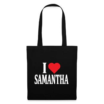 t-shirt J’aime Samantha t-shirt idée cadeau - Sac en tissu - noir - Devant