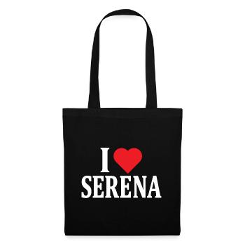 T-Shirt Ich liebe Serena T-Shirt Geschenkidee - Stoffbeutel - Schwarz - Vorne