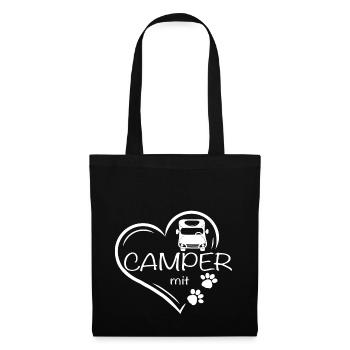 Camper with heart and dog paws motorhome - Tote Bag - black - Front