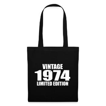 Millésime 1974 Anniversaire 1974 - Rétro 1974 - Sac en tissu - noir - Devant