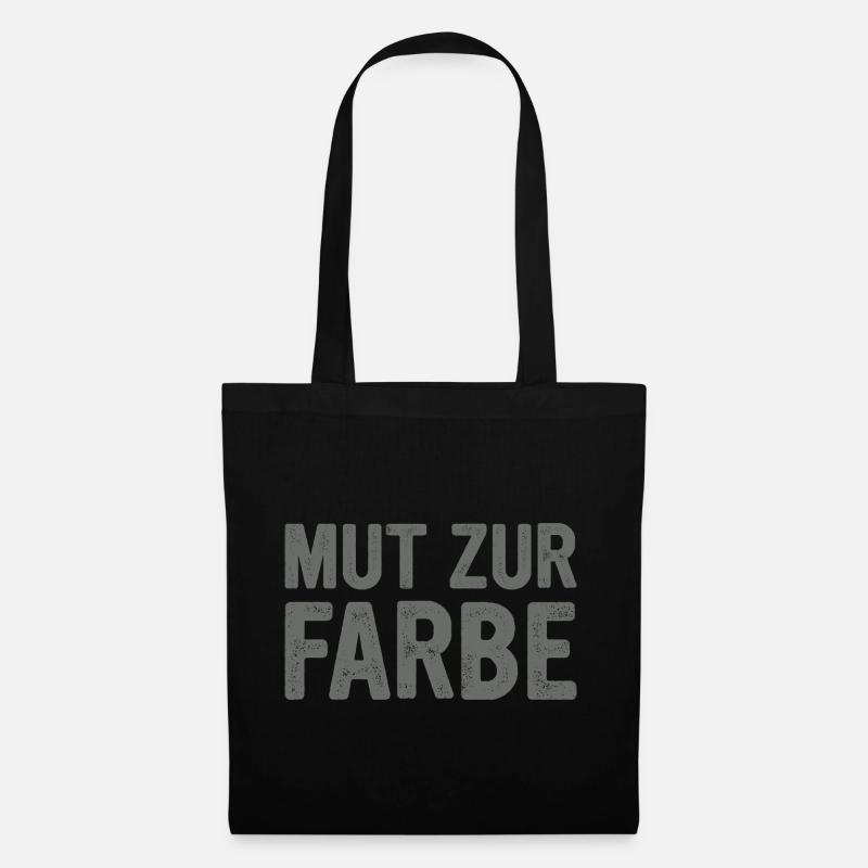 Schwarzer Humor Arbeit Witz mut zur farbe - Stoffbeutel - Schwarz