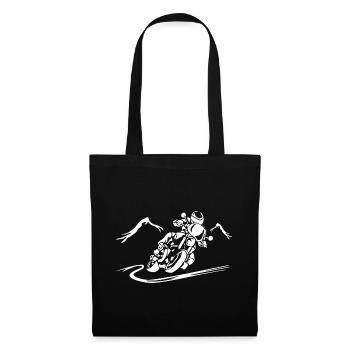 Silhouette d’action de moto - Sac en tissu - noir - Devant